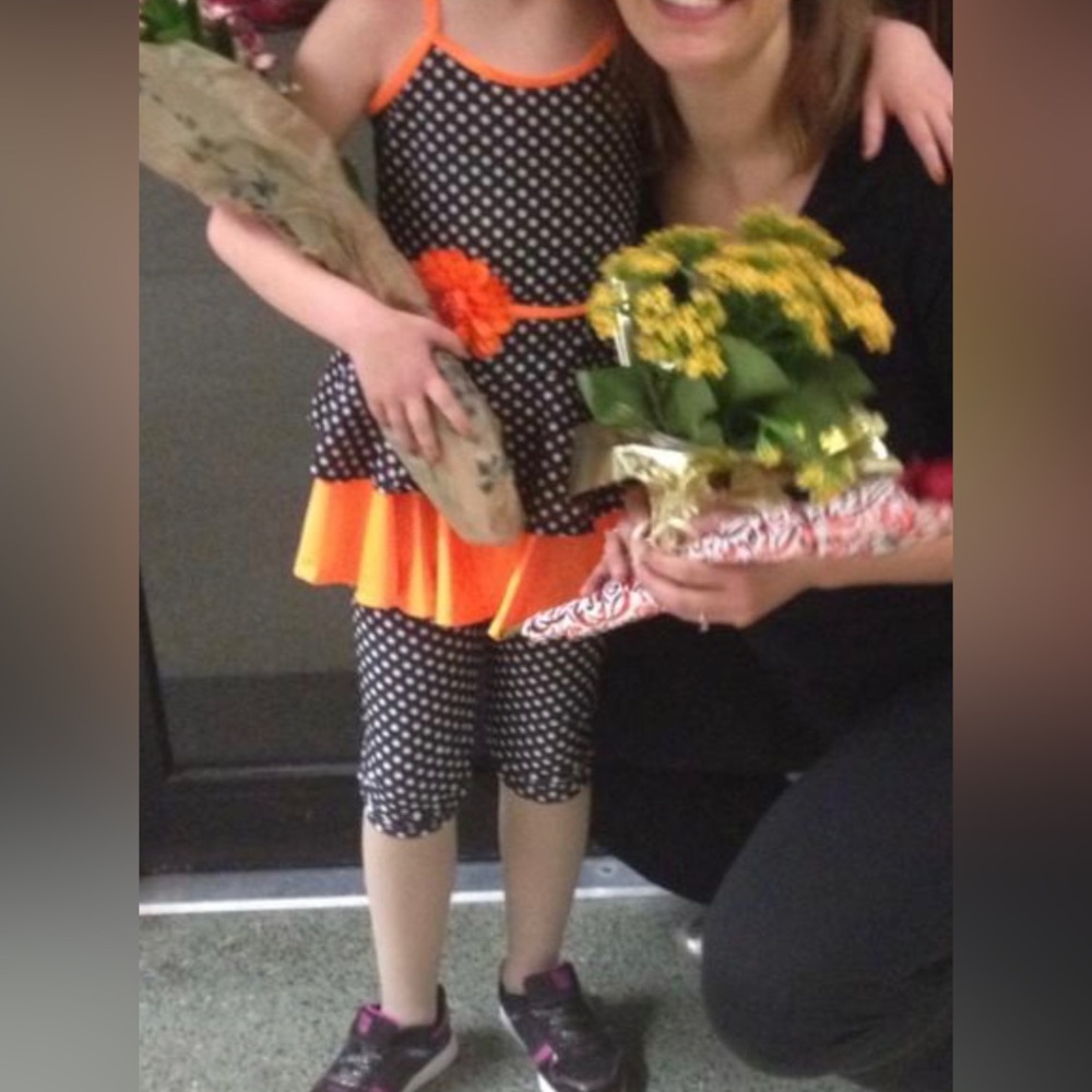 Orange & Black two piece dance costume